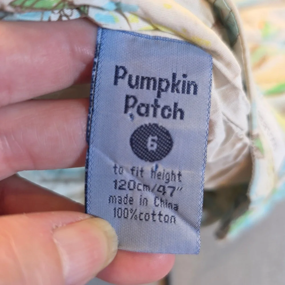 Pumpkin Patch Girls Blue Tropical Beach Palm Tree Sequin Cotton Skirt Size 6